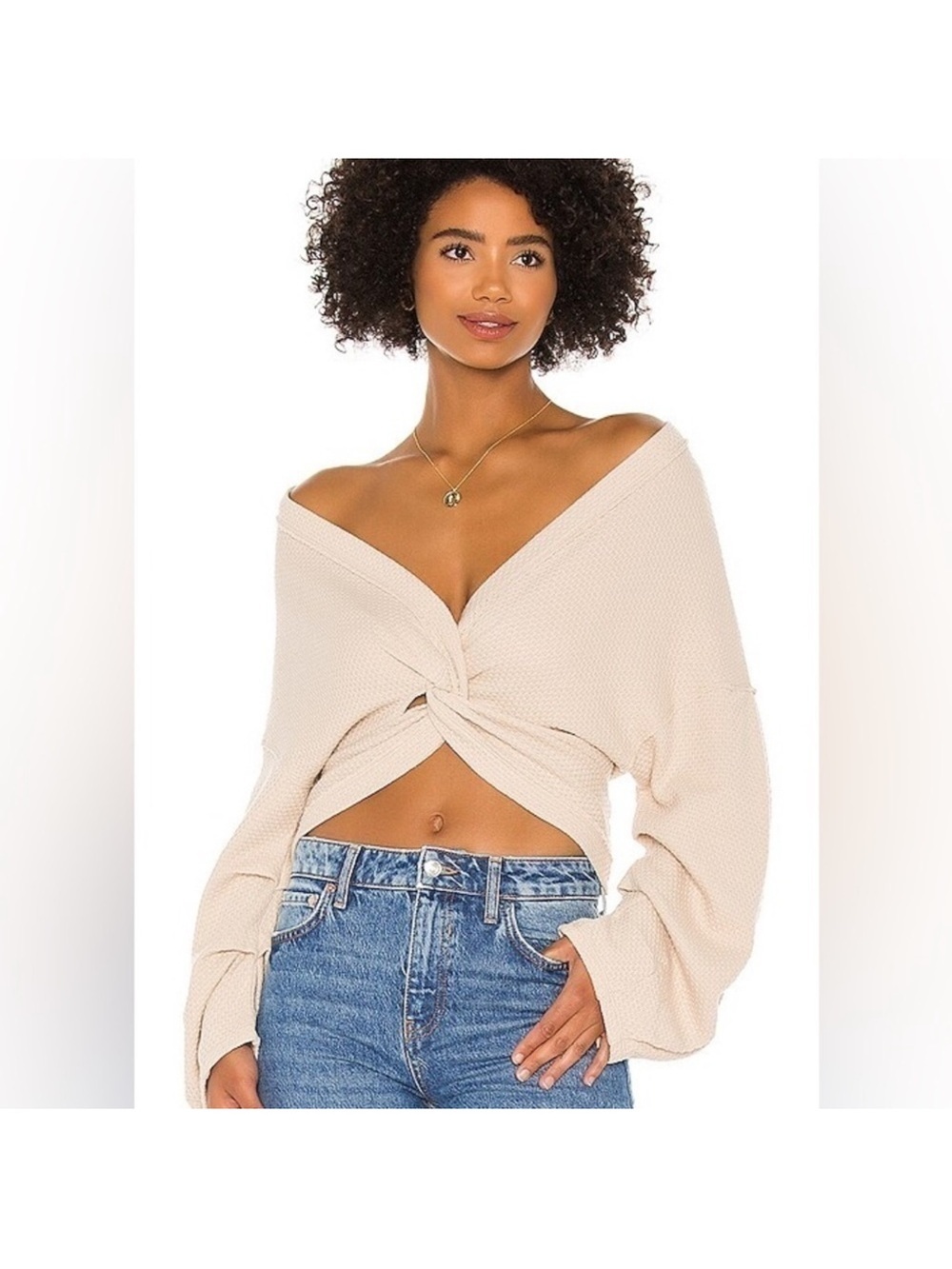 We The Free Sand Fall For You Twist Front Long Sleeve Tee